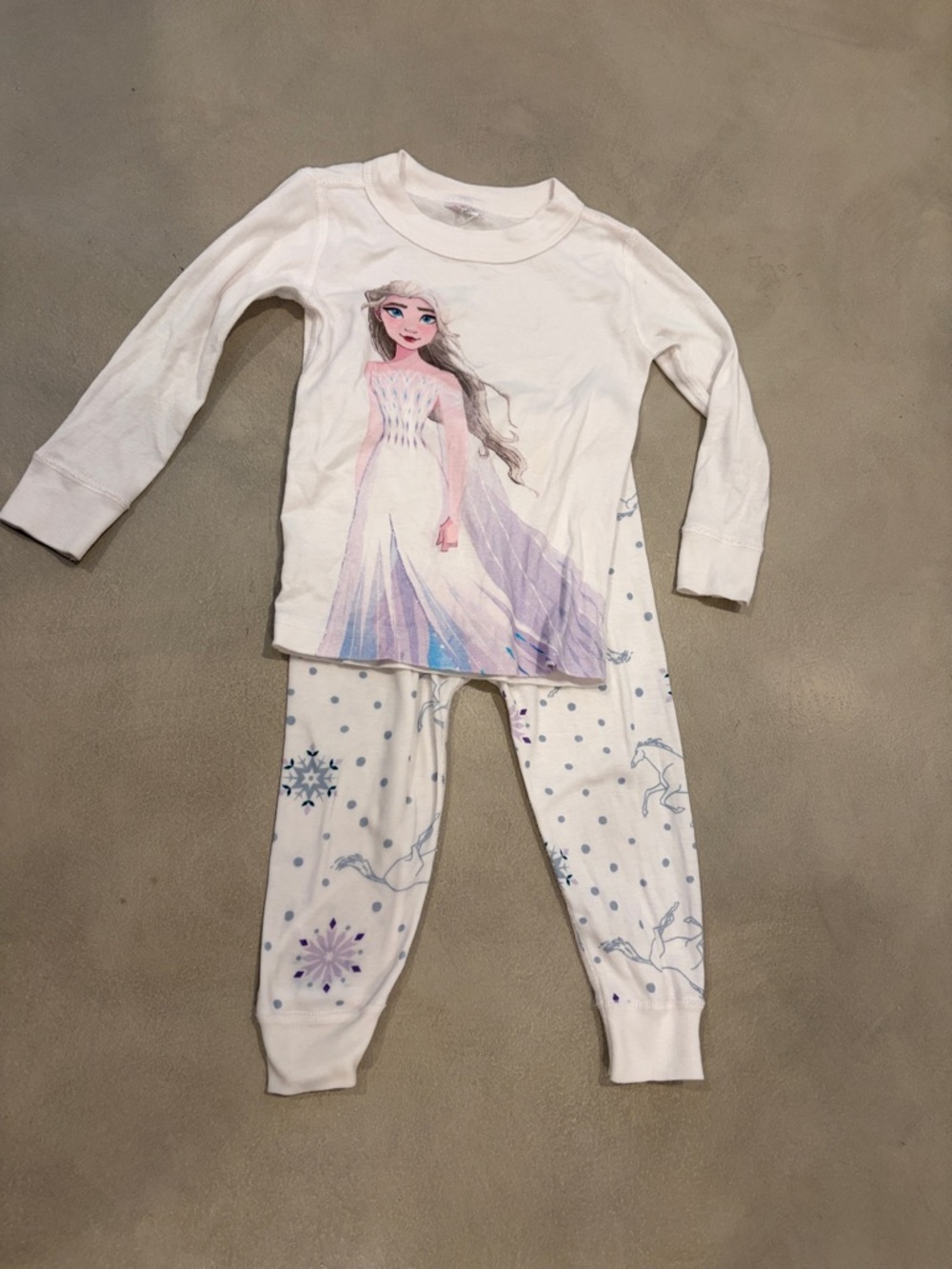 Hanna Andersson White & Light Purple Frozen Princess Pajama Set